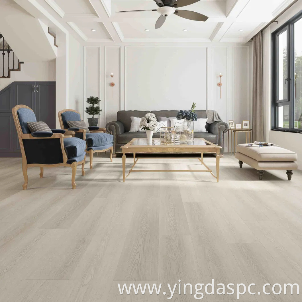 Light Grey Herringbone or Plank Waterproof Spc Diamond Vinyl Flooring